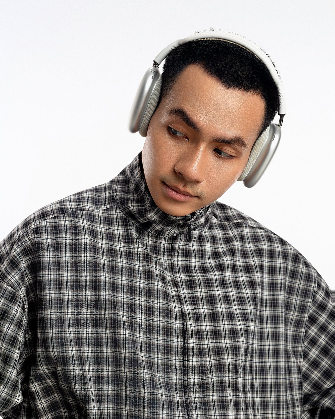 [PUSHPUSH] GINGHAM ZIP JACKET