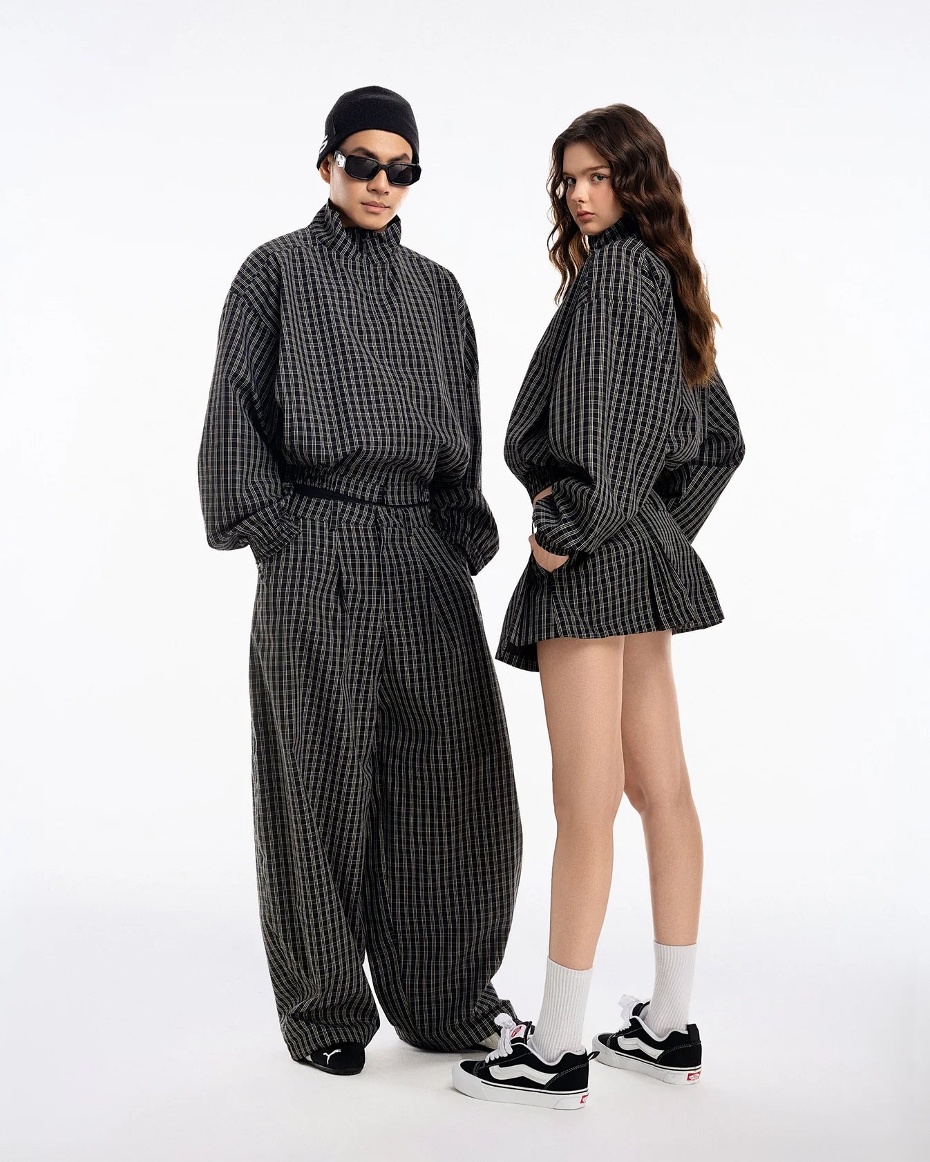 [PUSHPUSH] GINGHAM ZIP JACKET