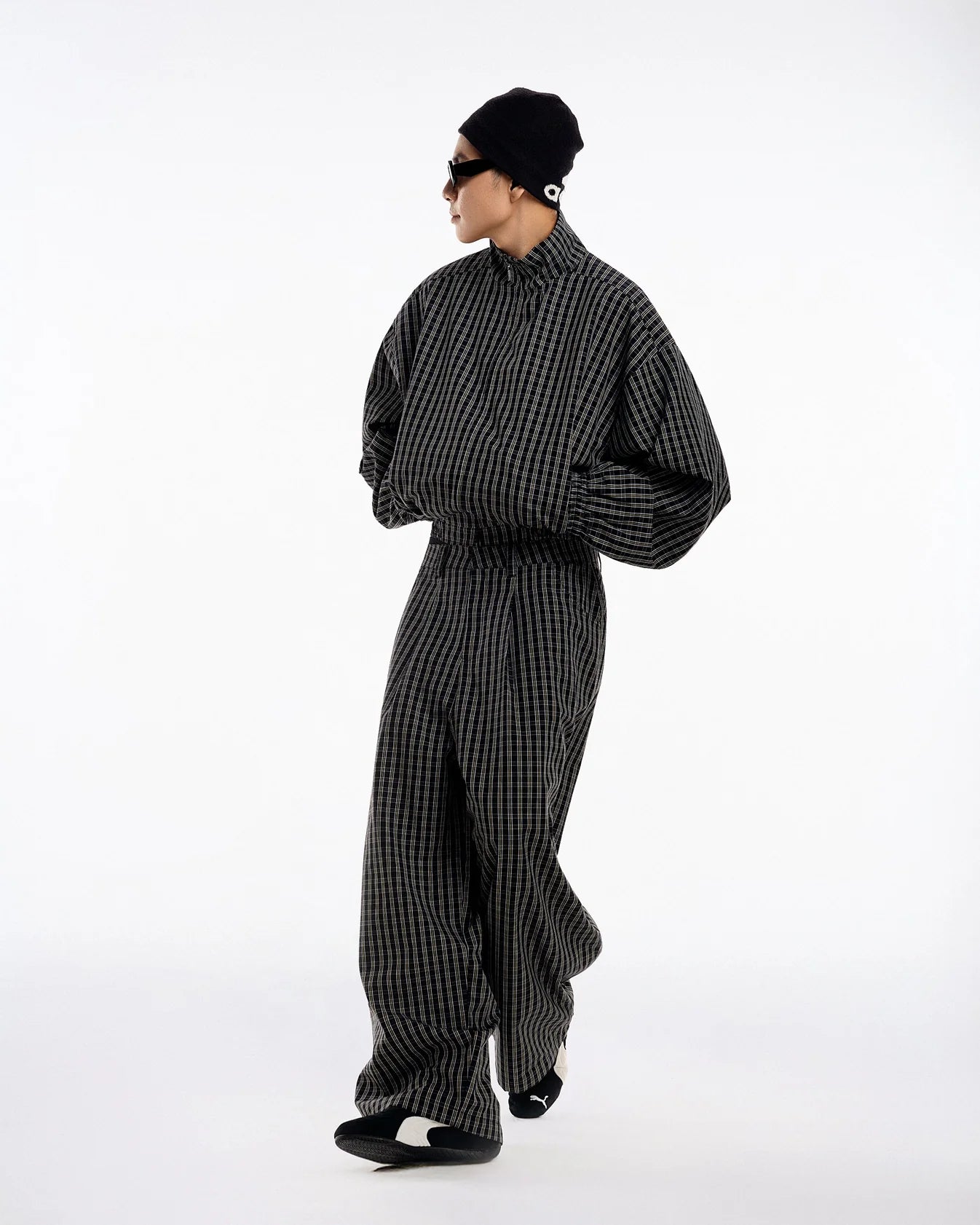 [PUSHPUSH] GINGHAM WIDE PANTS