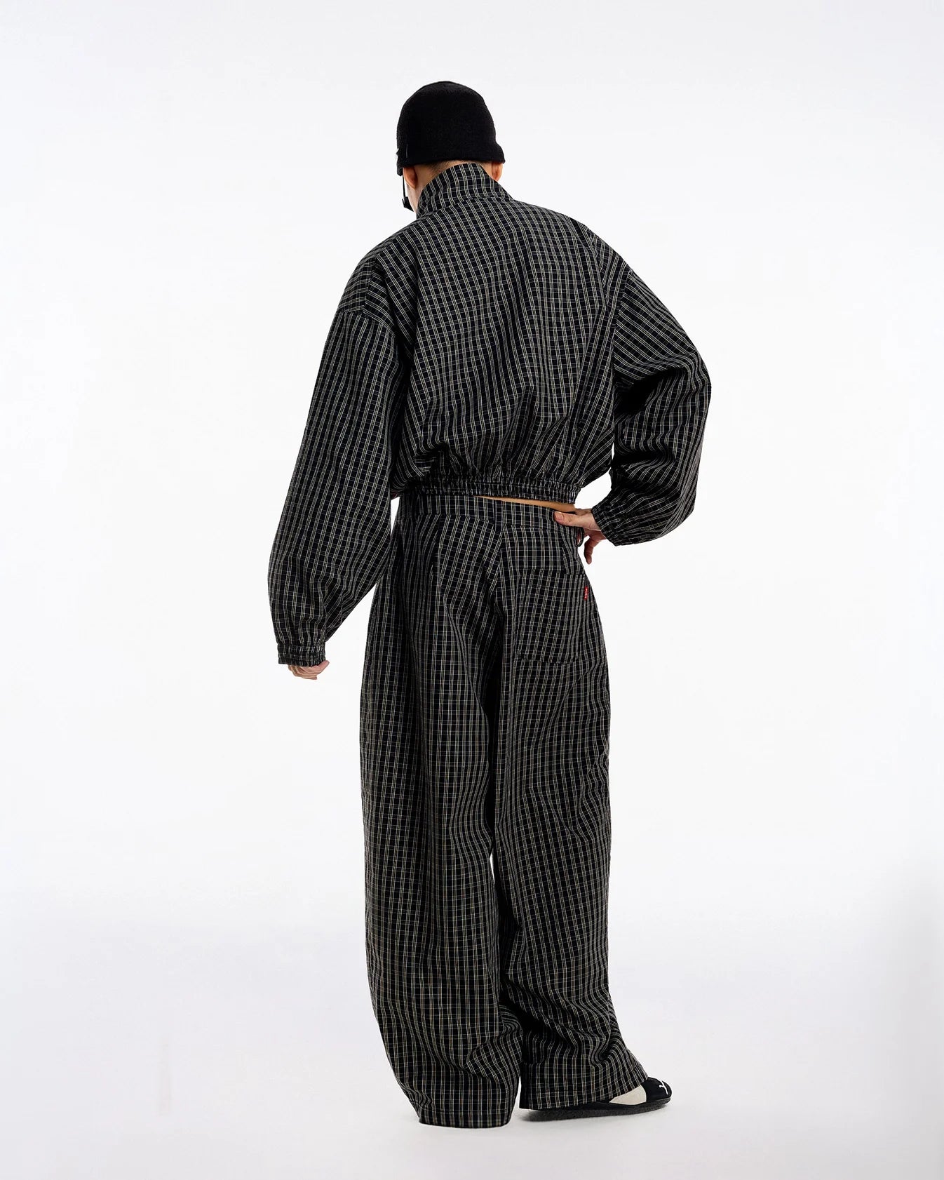 [PUSHPUSH] GINGHAM WIDE PANTS