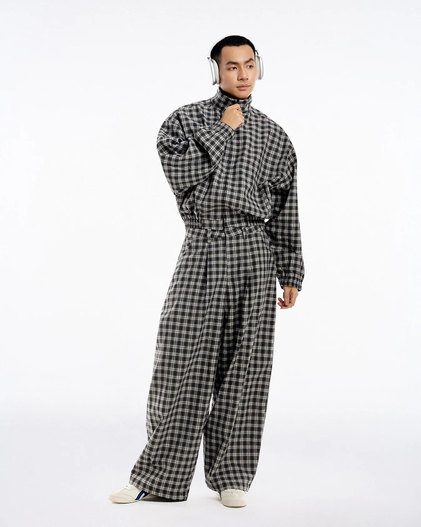 [PUSHPUSH] GINGHAM WIDE PANTS
