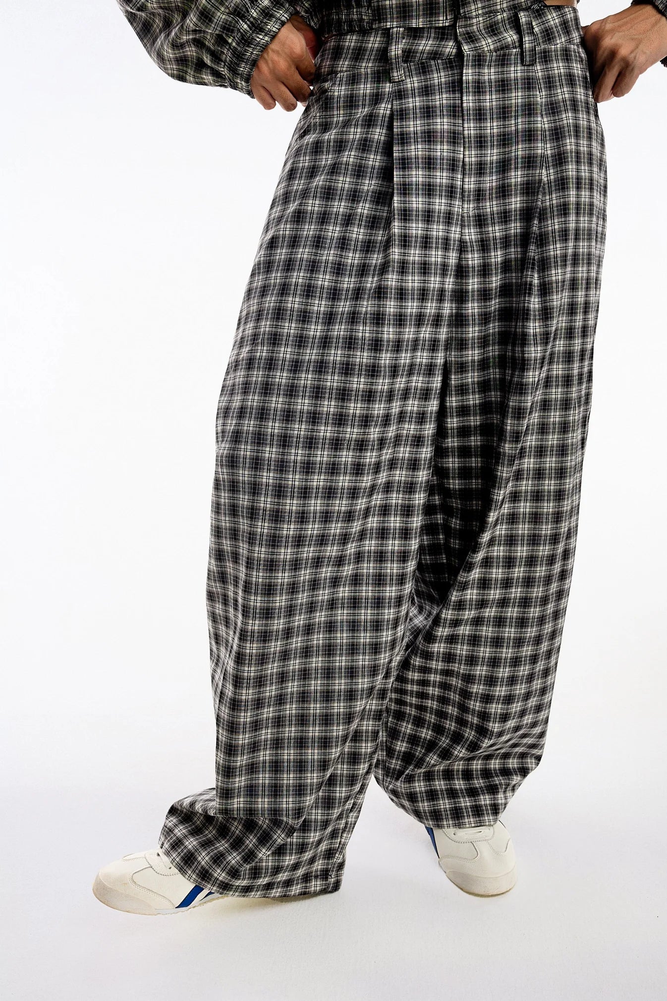 [PUSHPUSH] GINGHAM WIDE PANTS