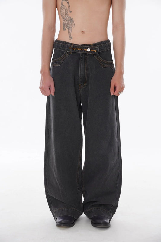 [ROIWORKSHOP] ARROW STITCH DENIM PANTS