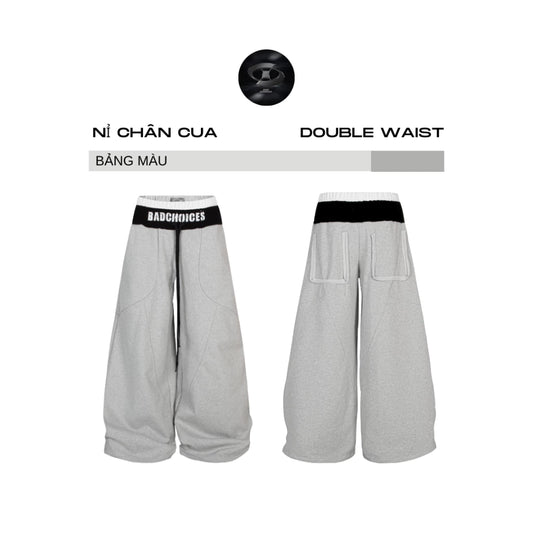 [BADCHOICE] DOUBLE WAIST PANTS