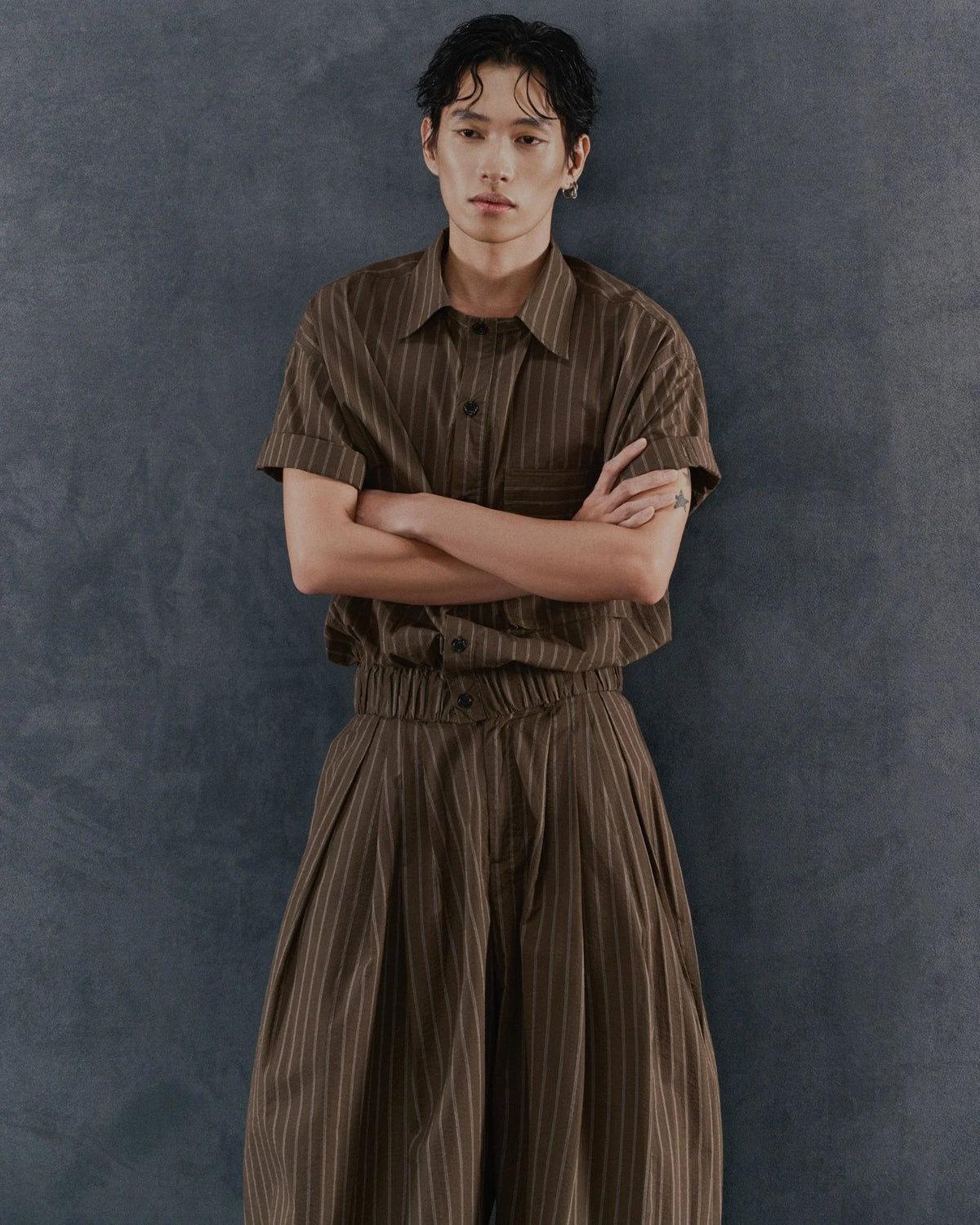 [HYPNOTISM] PUFF STRIPED PANTS