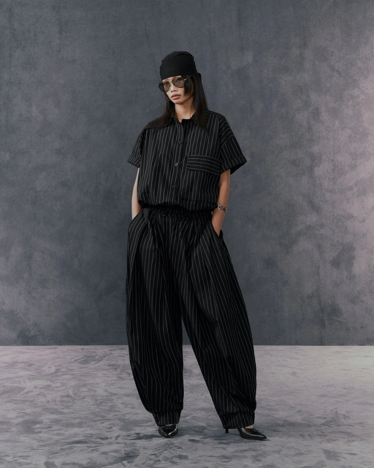 [HYPNOTISM] PUFF STRIPED PANTS