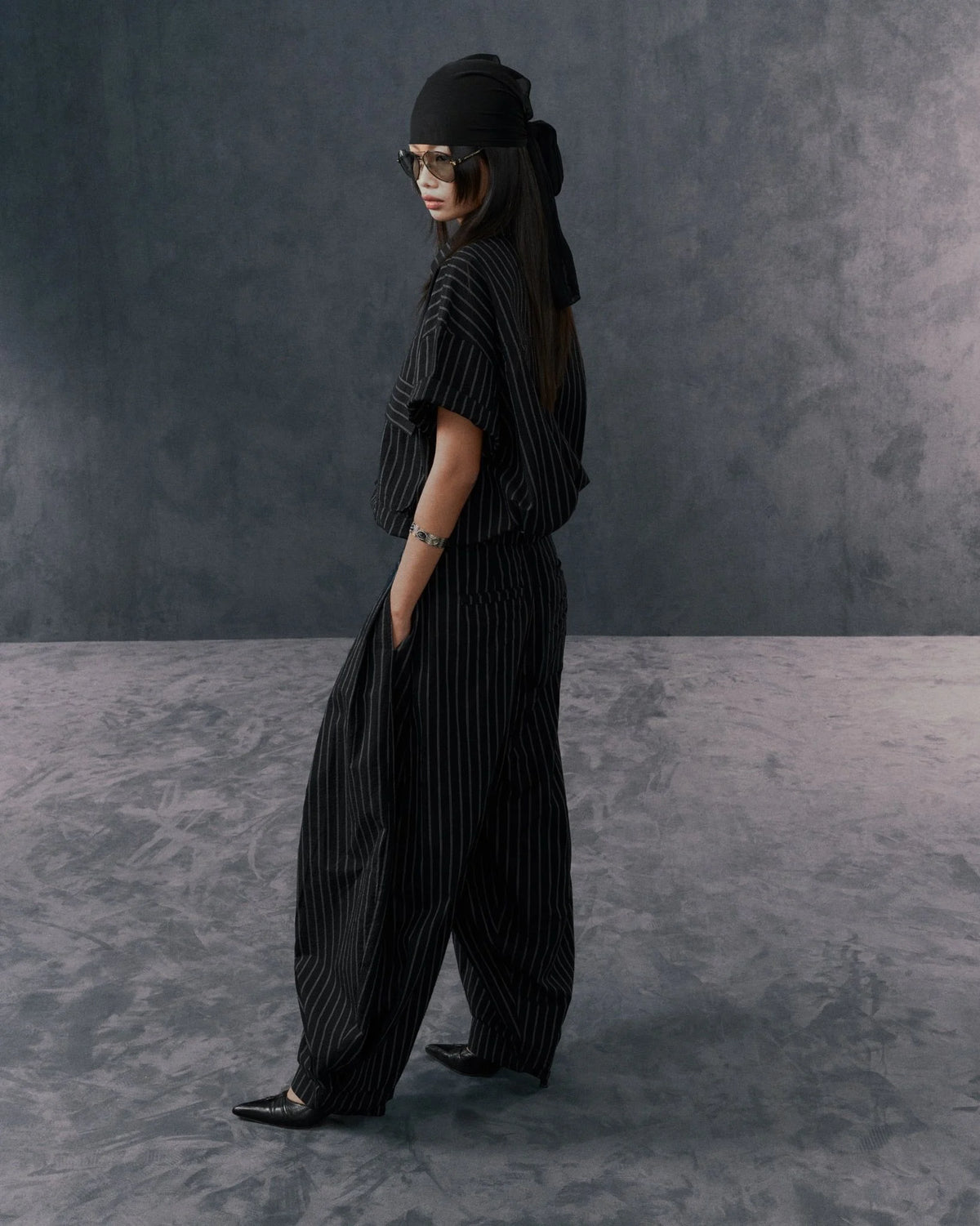 [HYPNOTISM] PUFF STRIPED PANTS