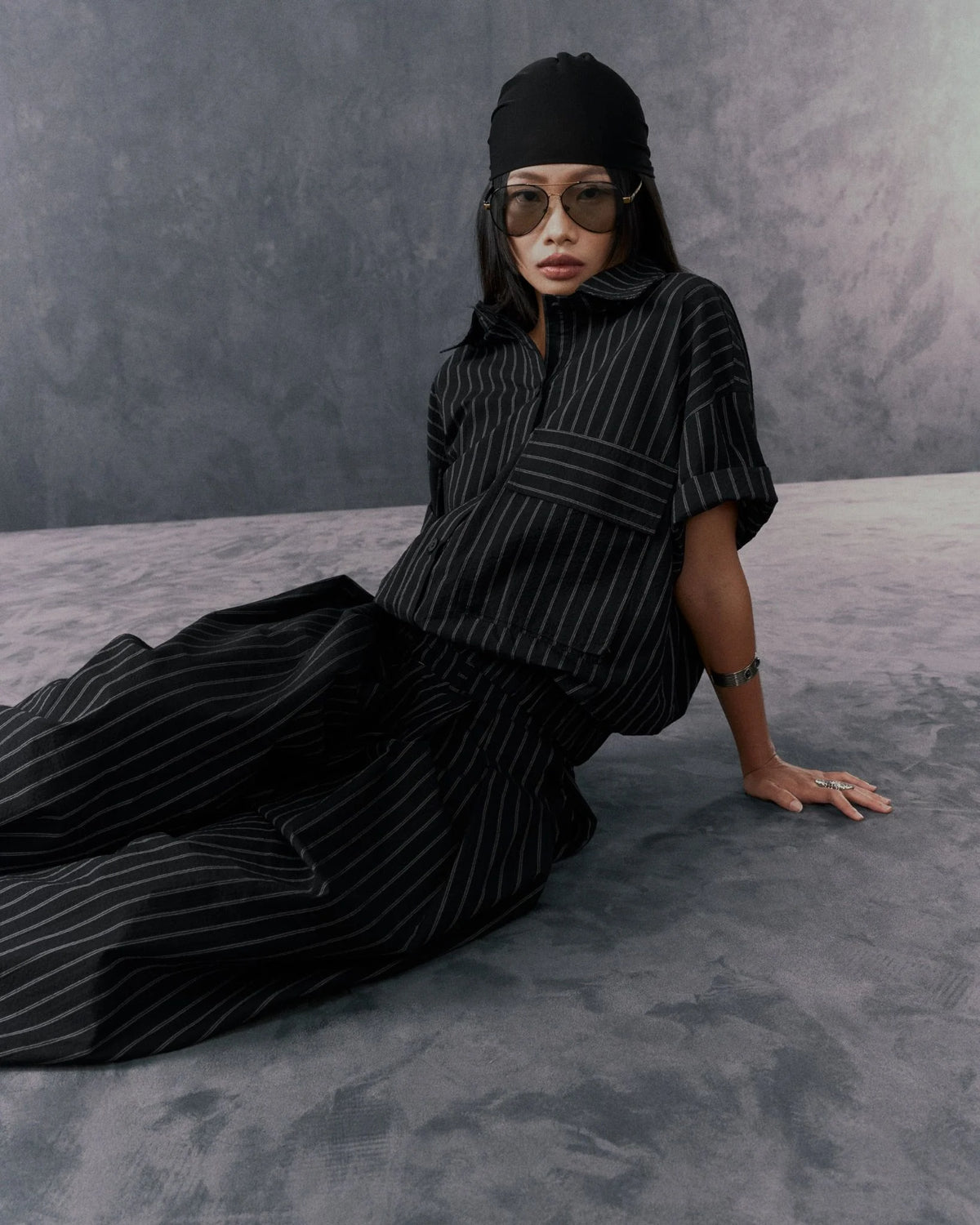 [HYPNOTISM] PUFF STRIPED PANTS