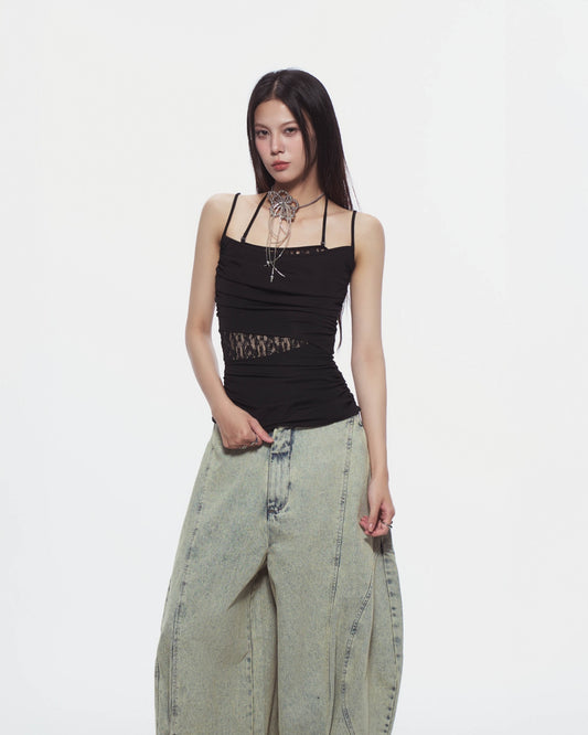[BUNNYHILL] AYSEL LACE PANEL TOP (BLACK) (Pre-order) (- 10%)