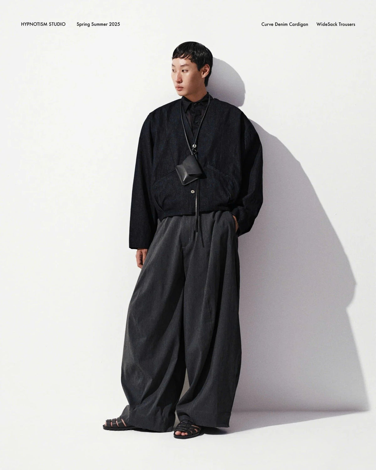[HYPNOTISM] CURVE DENIM CARDIGAN