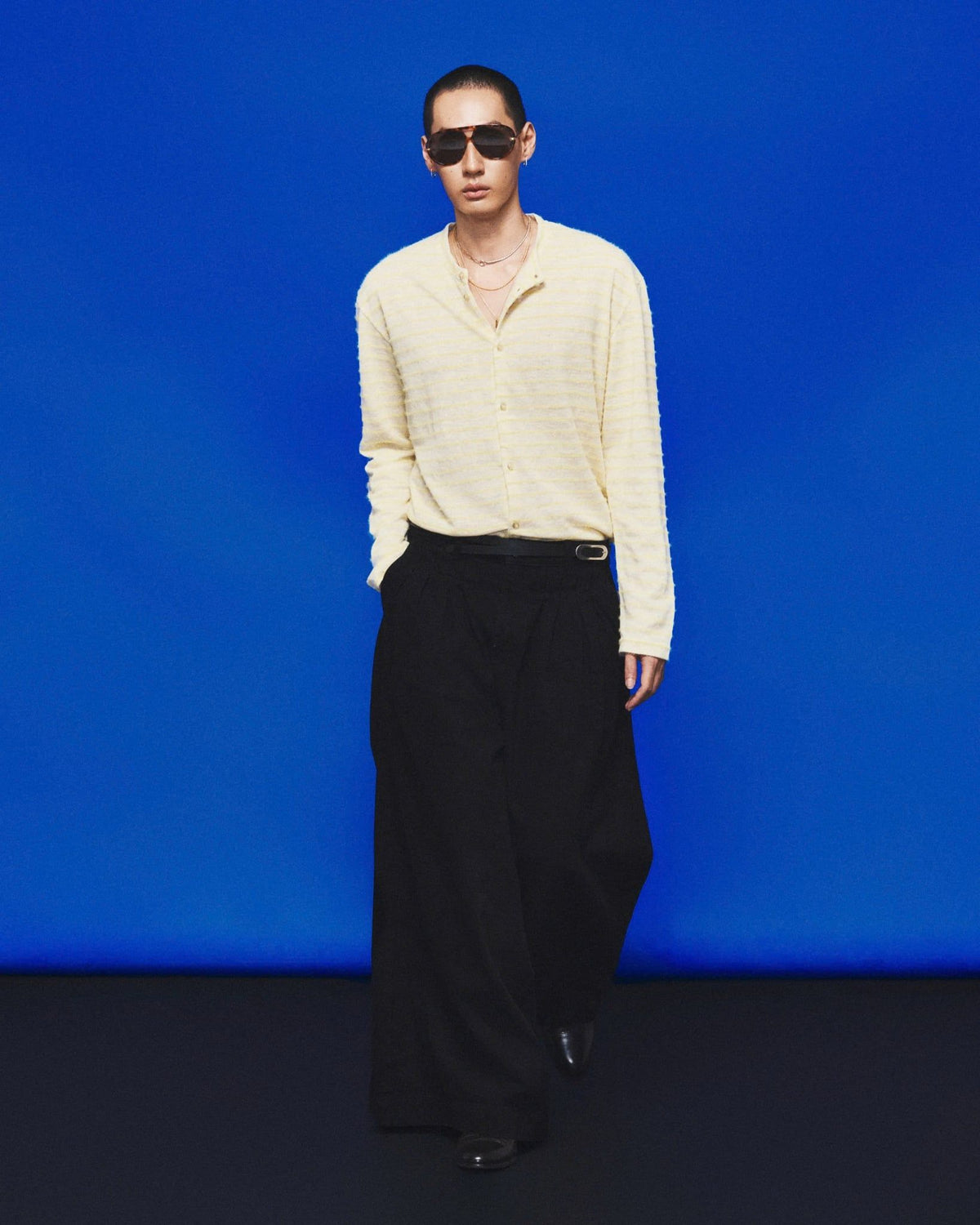 [HYPNOTISM] MULTI-PLEATED DENIM PANTS