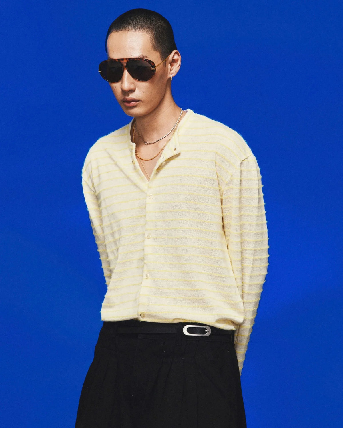 [HYPNOTISM] MULTI-PLEATED DENIM PANTS
