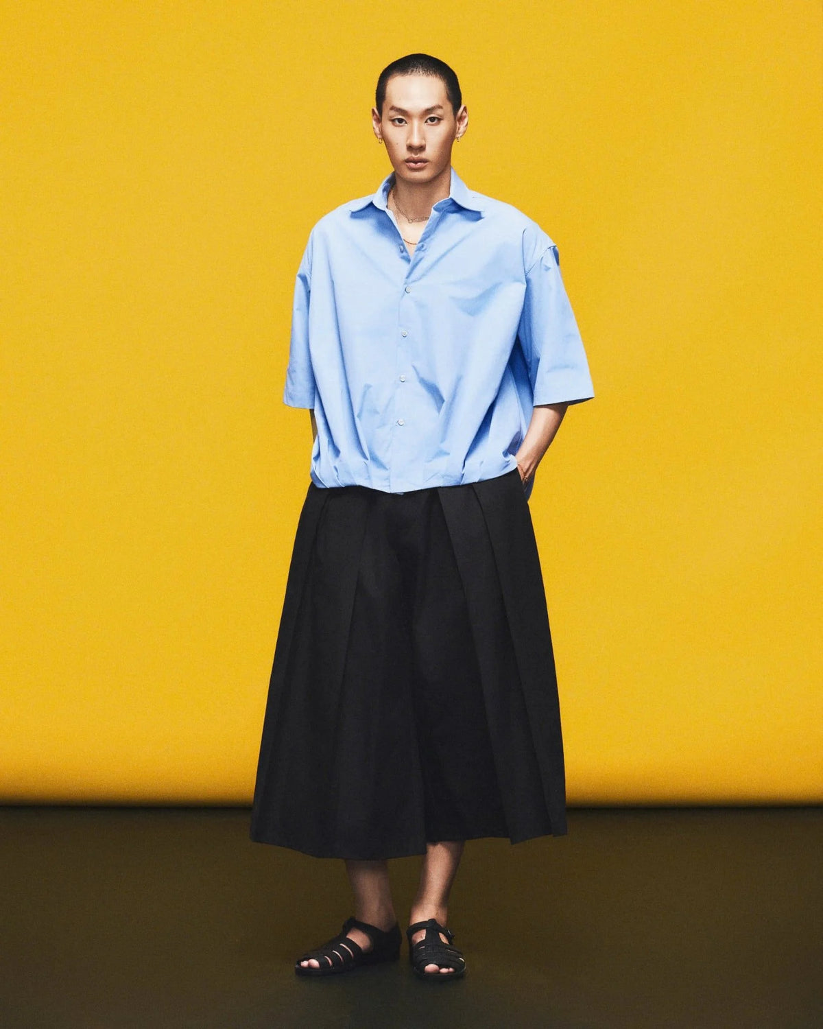 [HYPNOTISM] PLEATED OVER SHIRT
