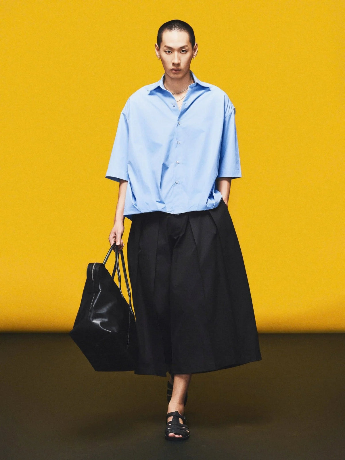 [HYPNOTISM] PLEATED OVER SHIRT