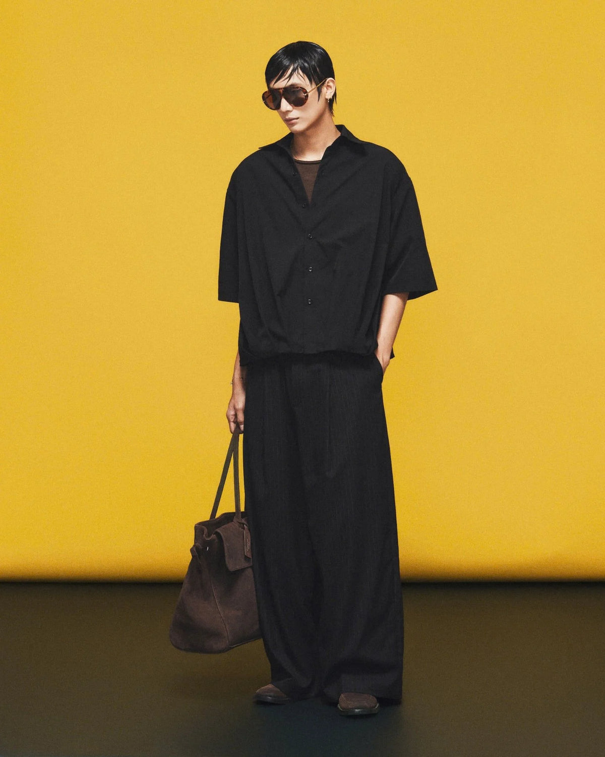 [HYPNOTISM] PLEATED OVER SHIRT