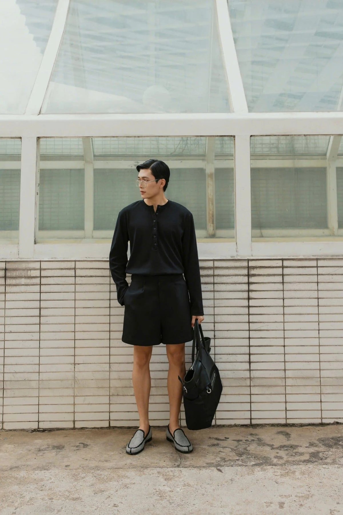 [HYPNOTISM] RIBBED HENLEY TOP