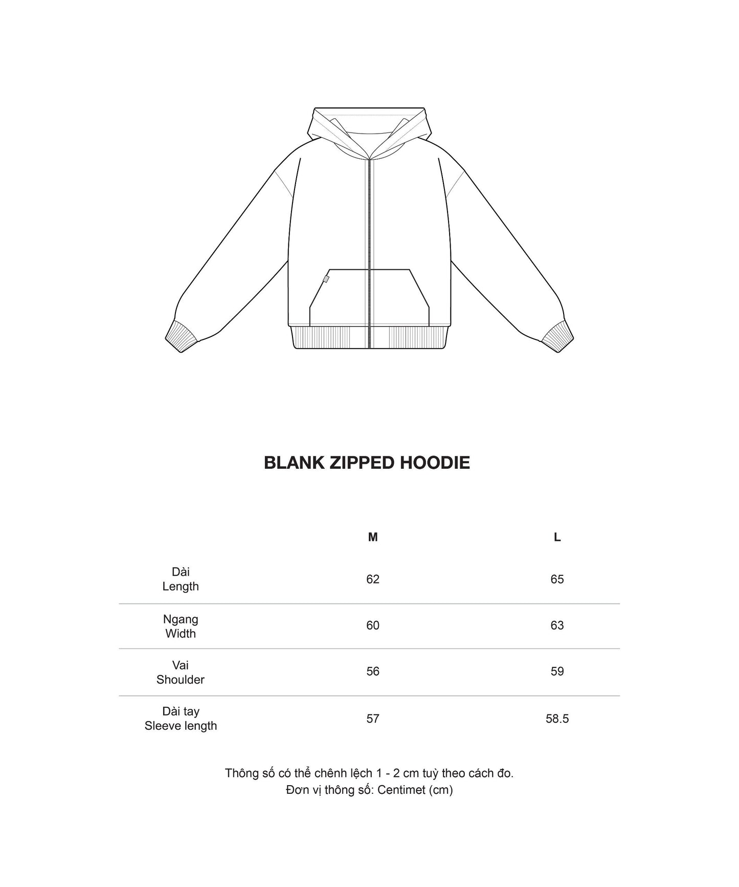 [95PROJECT] BLANK ZIPPED HOODIE