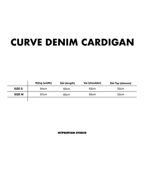 [HYPNOTISM] CURVE DENIM CARDIGAN
