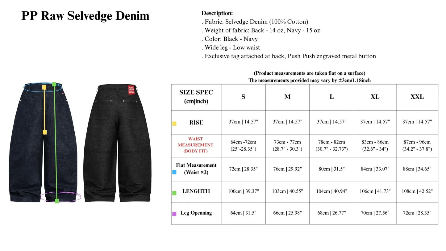 [PUSHPUSH] RAW SELVEDGE DENIM