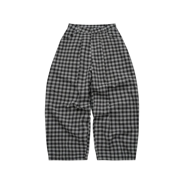 [PUSHPUSH] GINGHAM WIDE PANTS