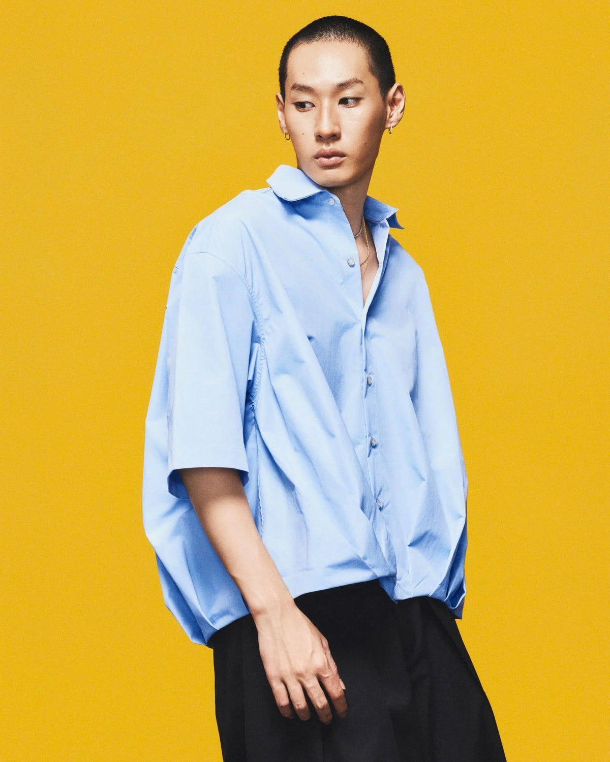 [HYPNOTISM] PLEATED OVER SHIRT