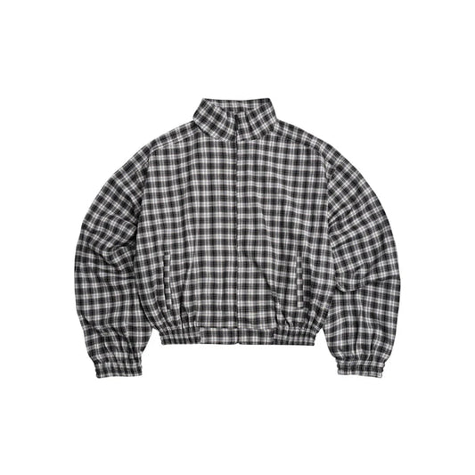 [PUSHPUSH] GINGHAM ZIP JACKET