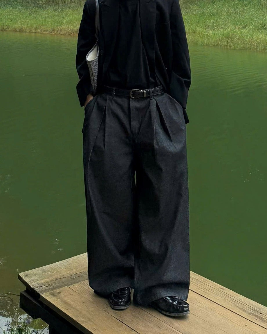 [TIEMDOKIOT] RAW DENIM PLEATED