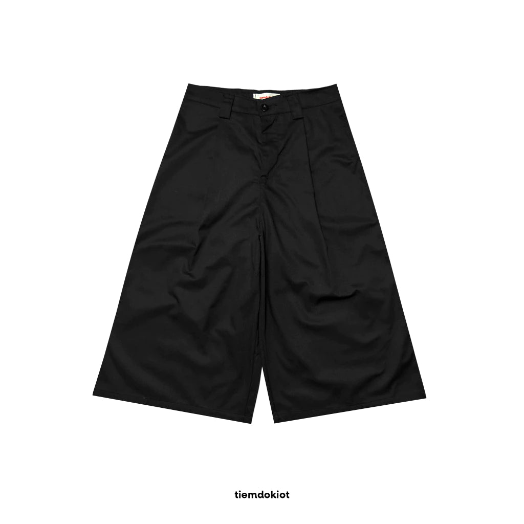 [TIEMDOKIOT] KHAKI SHORT BOLD WIDE LEG