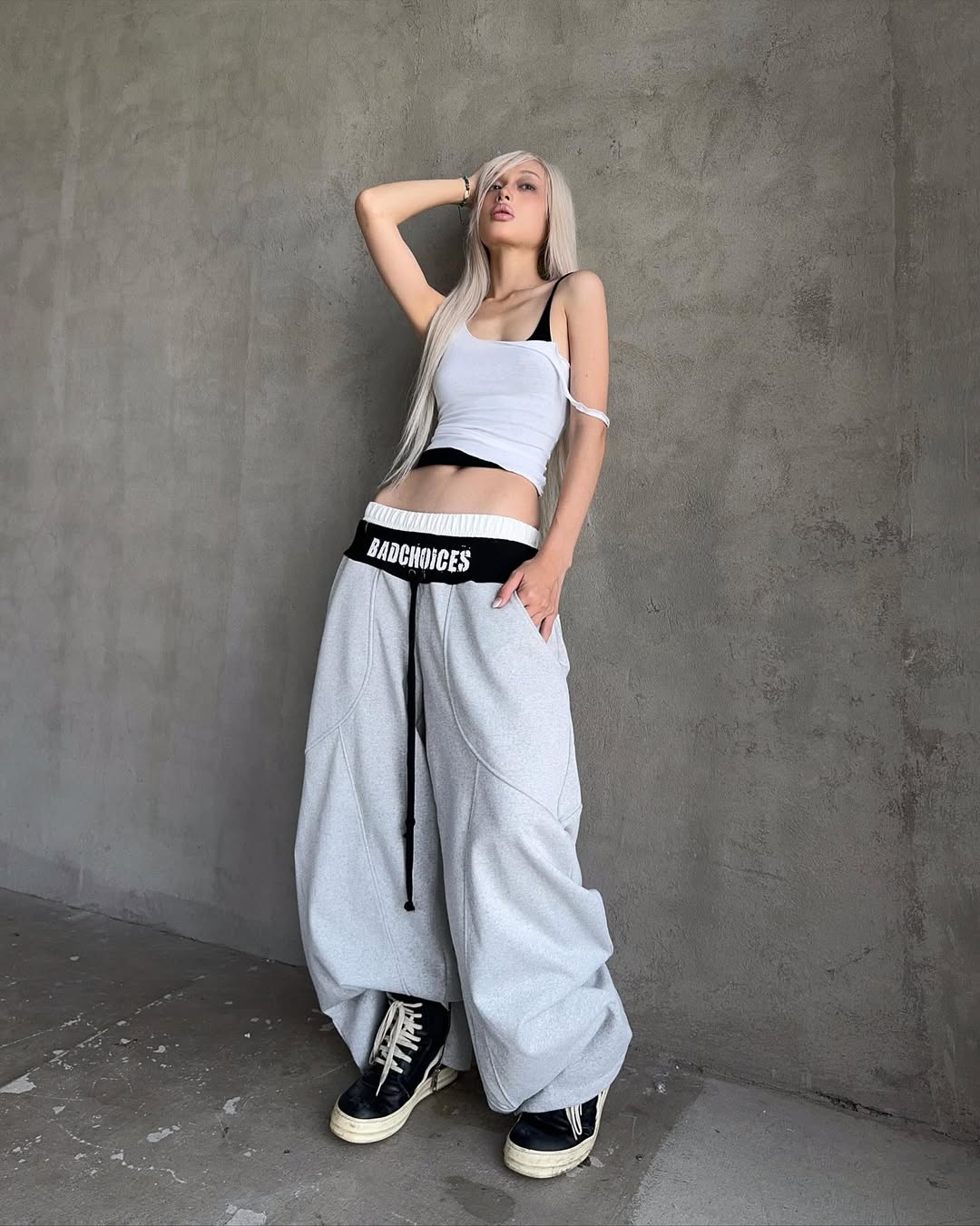 [BADCHOICE] DOUBLE WAIST PANTS