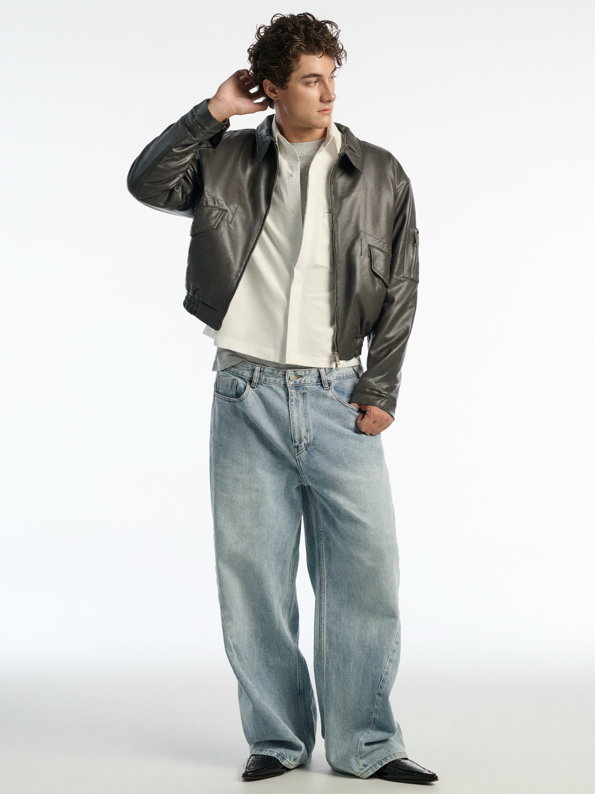 [95PROJECT] PILOT LEATHER JACKET