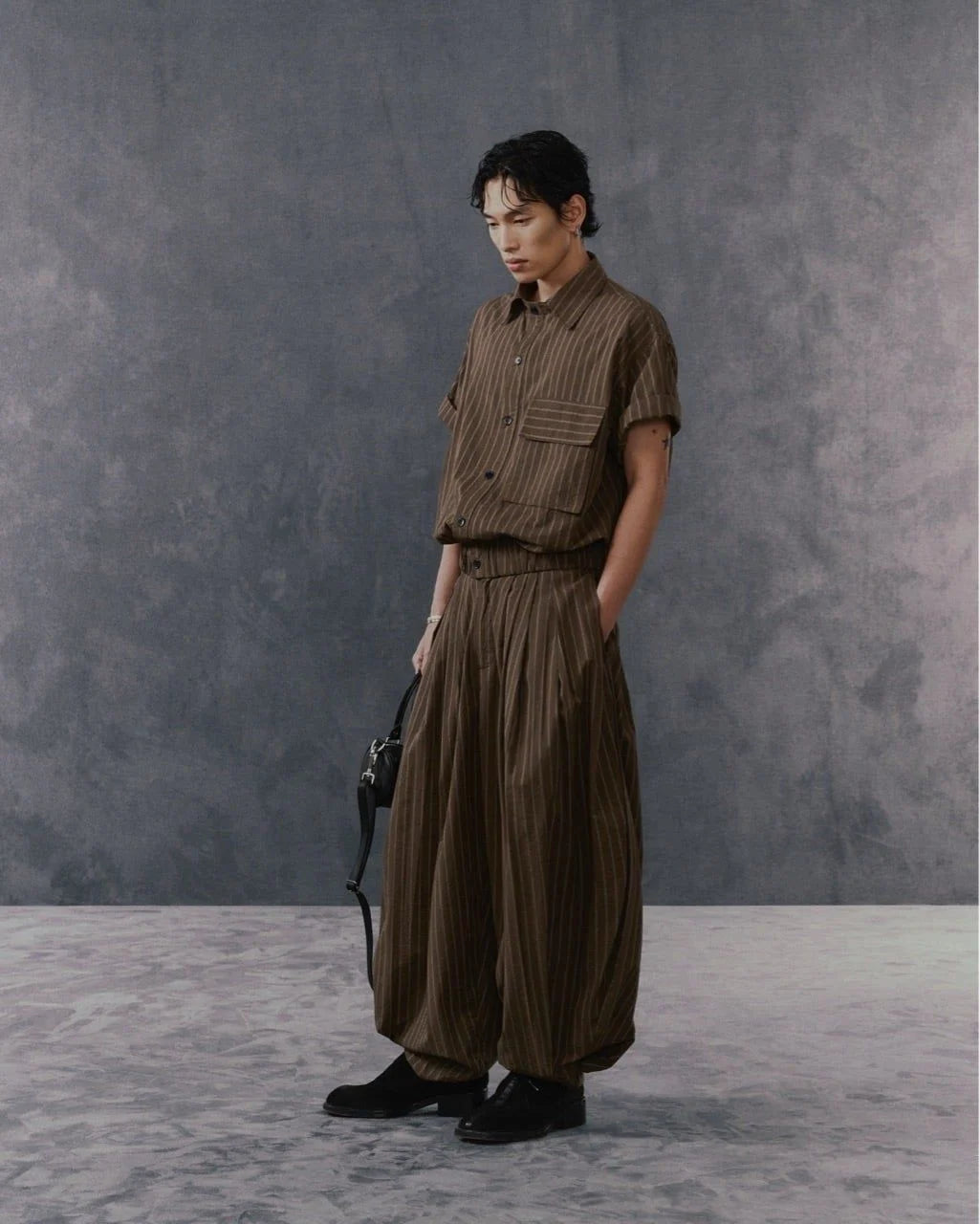 [HYPNOTISM] PUFF STRIPED PANTS