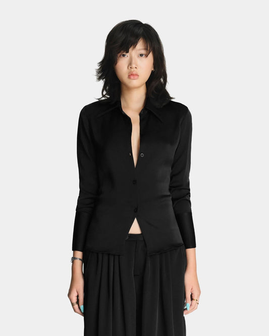[MAHU] SILK SLIM SHIRT