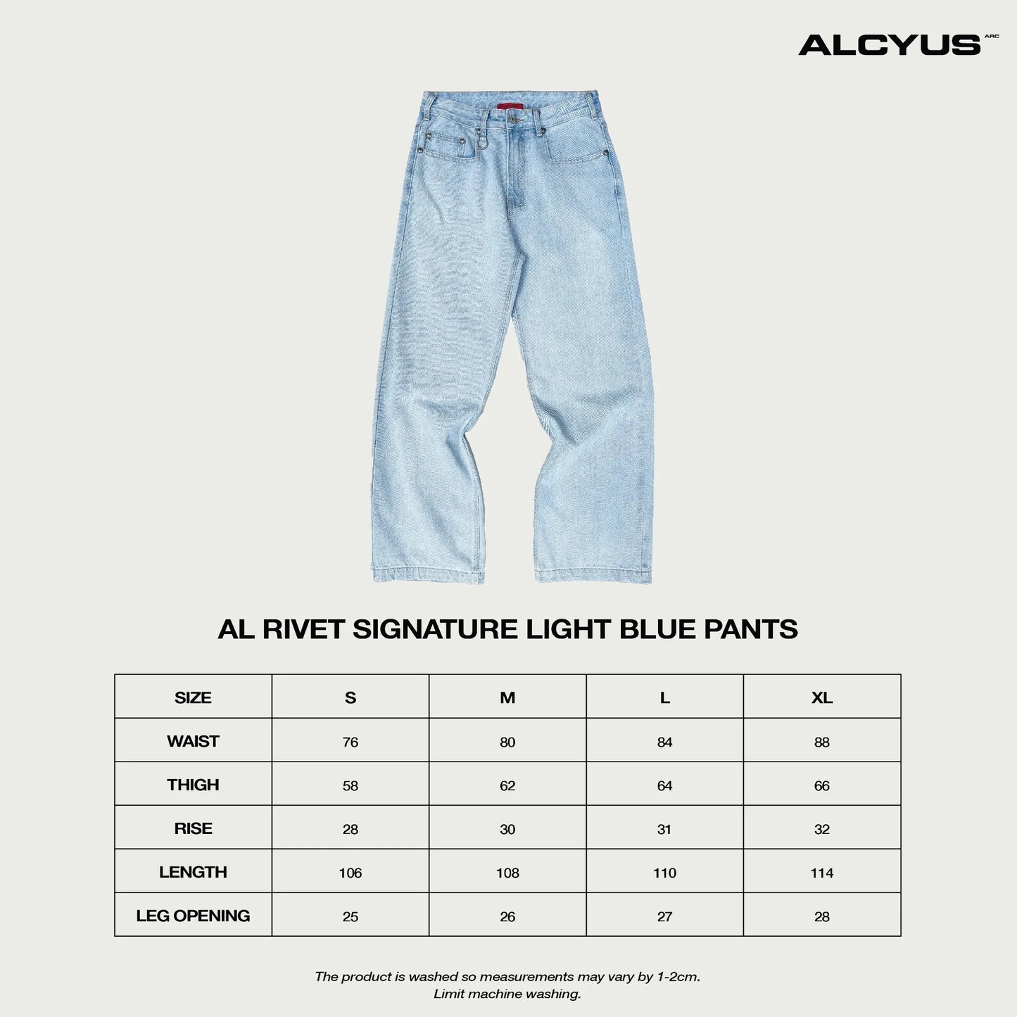 [ALCYUS] RIVET SIGNATURE LIGHT BLUE PANTS
