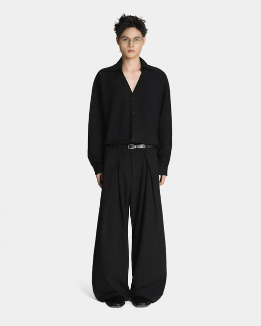[MAHU] COLLARED CARDIGAN SHIRT