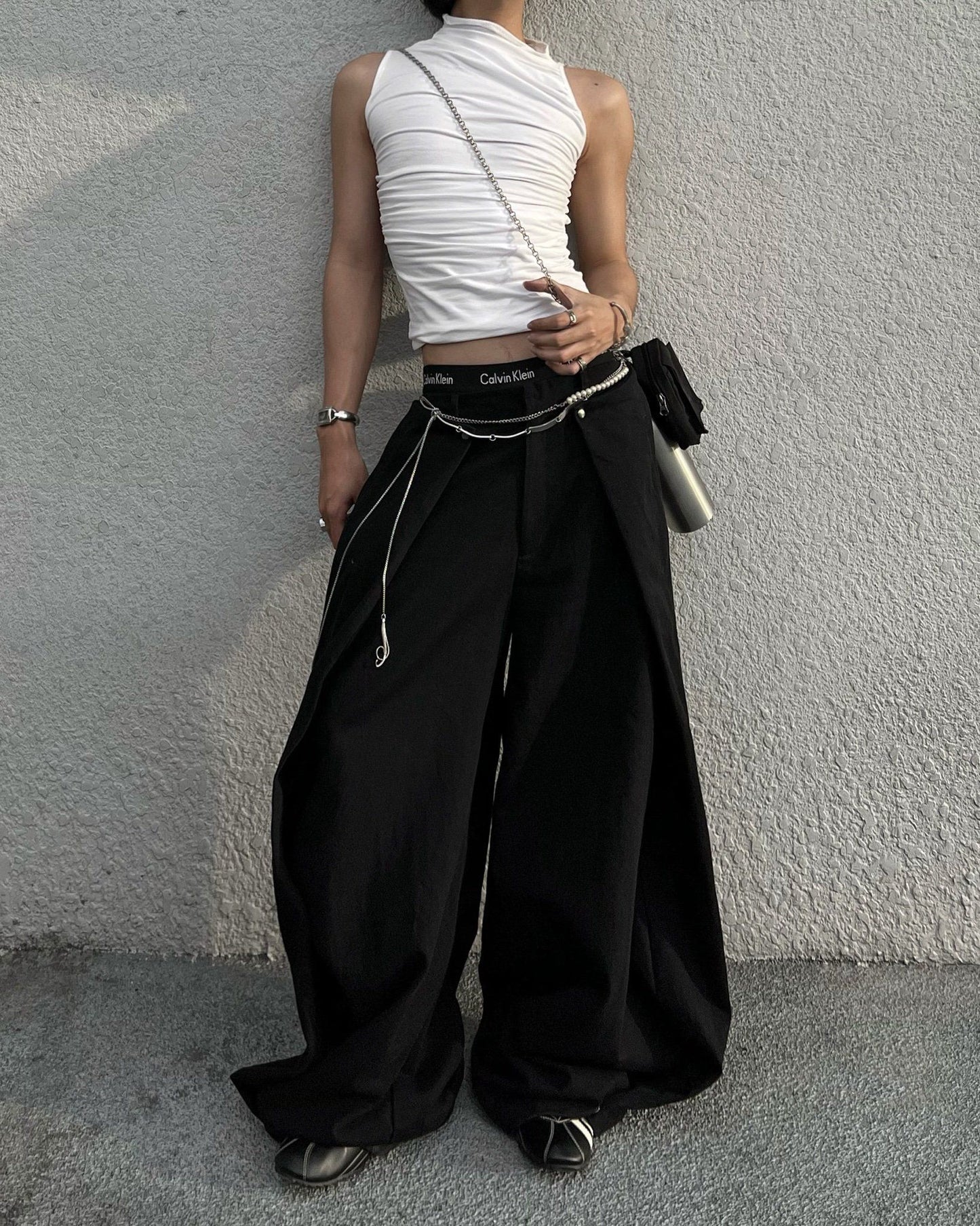 [HYPNOTISM] LOOSE WIDE PLEAT PANTS