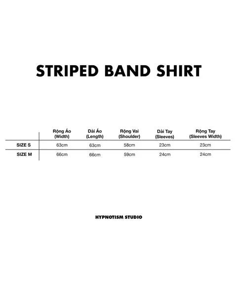 [HYPNOTISM] STRIPED BAND SHIRT