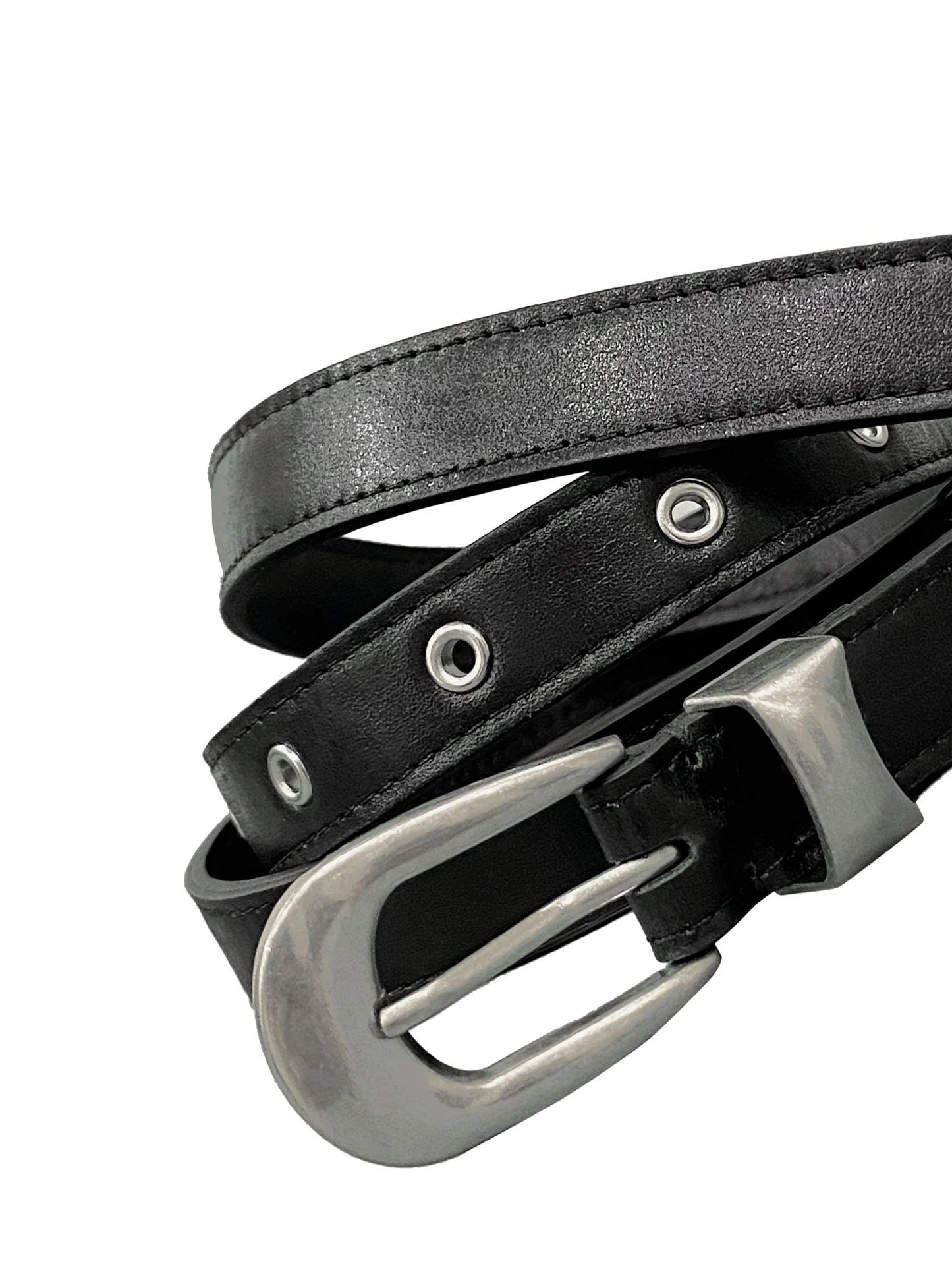 [MAHU] NARROW LEATHER BELT