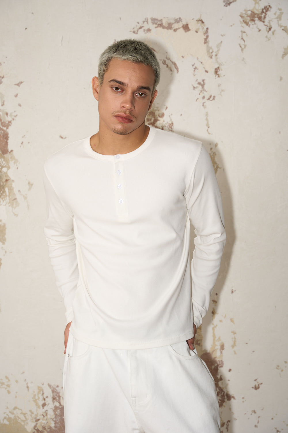 [PEALO] RIBBED HENLEY TEE