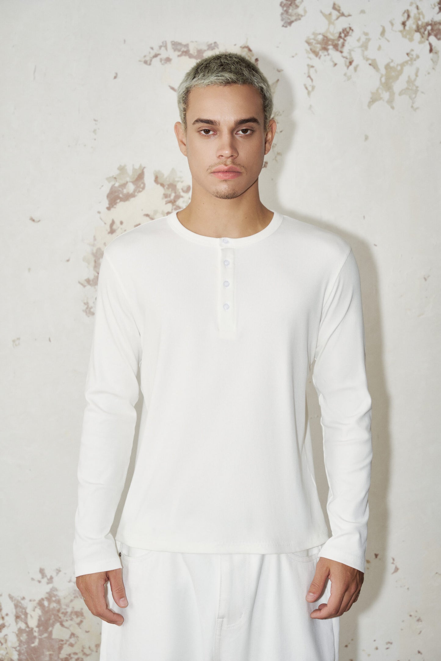 [PEALO] RIBBED HENLEY TEE