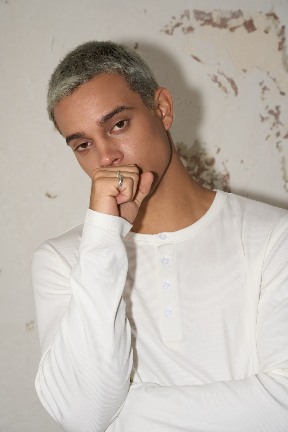 [PEALO] RIBBED HENLEY TEE