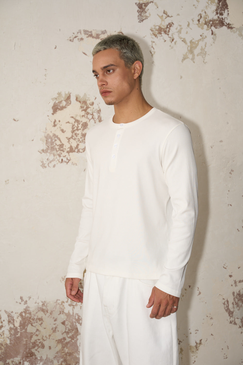 [PEALO] RIBBED HENLEY TEE