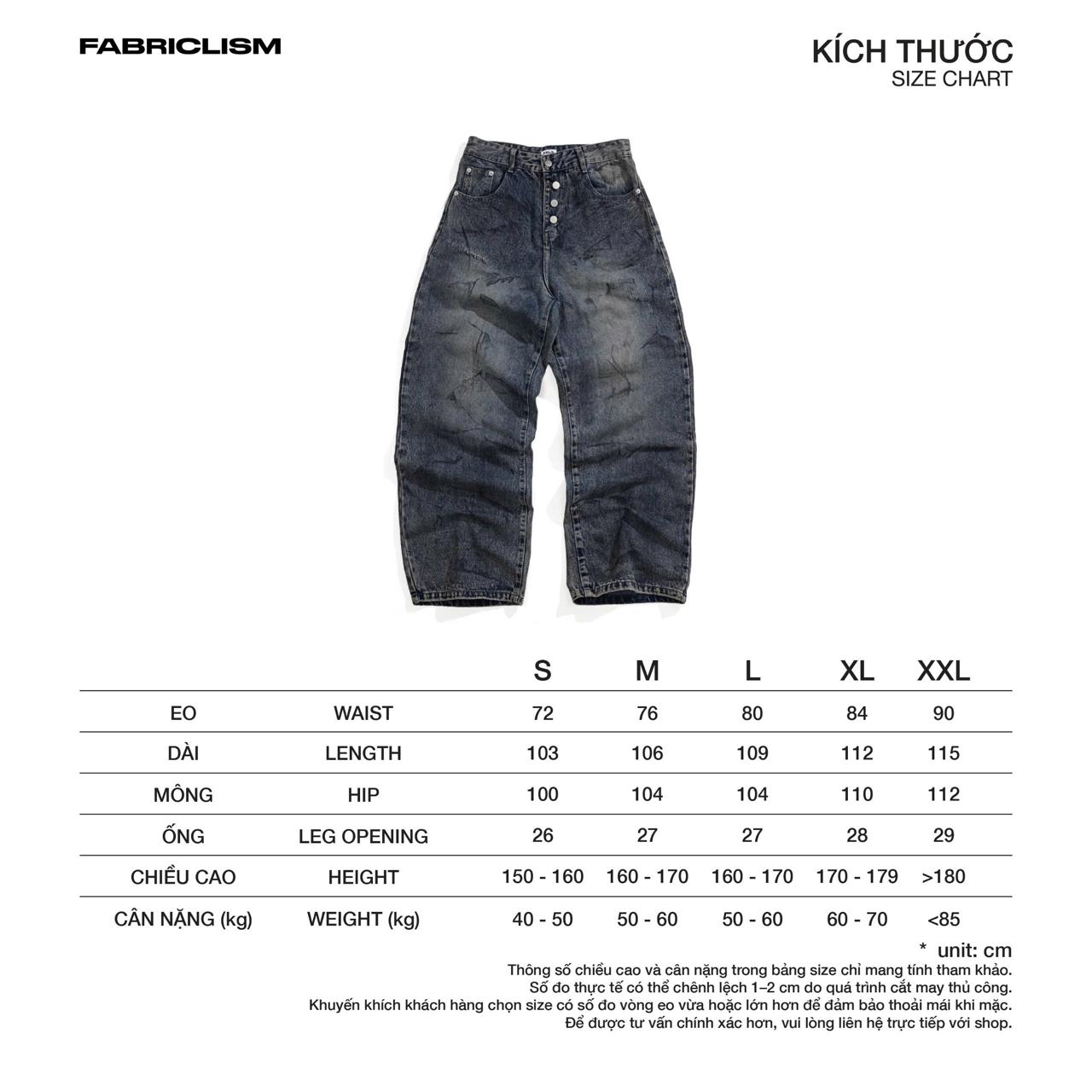 [FABRICLISM] PREMIUM 4 BUTTONS WASHED JEANS