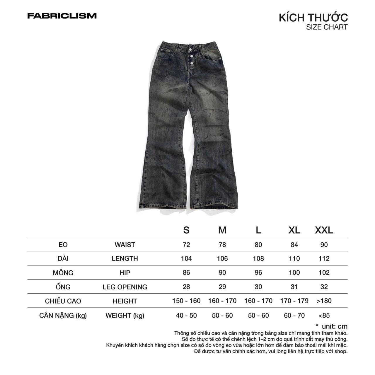 [FABRICLISM] PREMIUM DIRTY WASHED FLARED JEANS