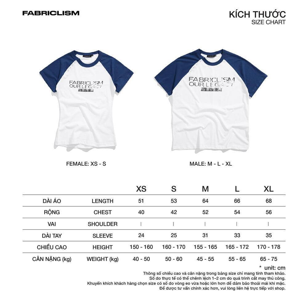 [FABRICLISM] RAGLAN BUTTON TEE