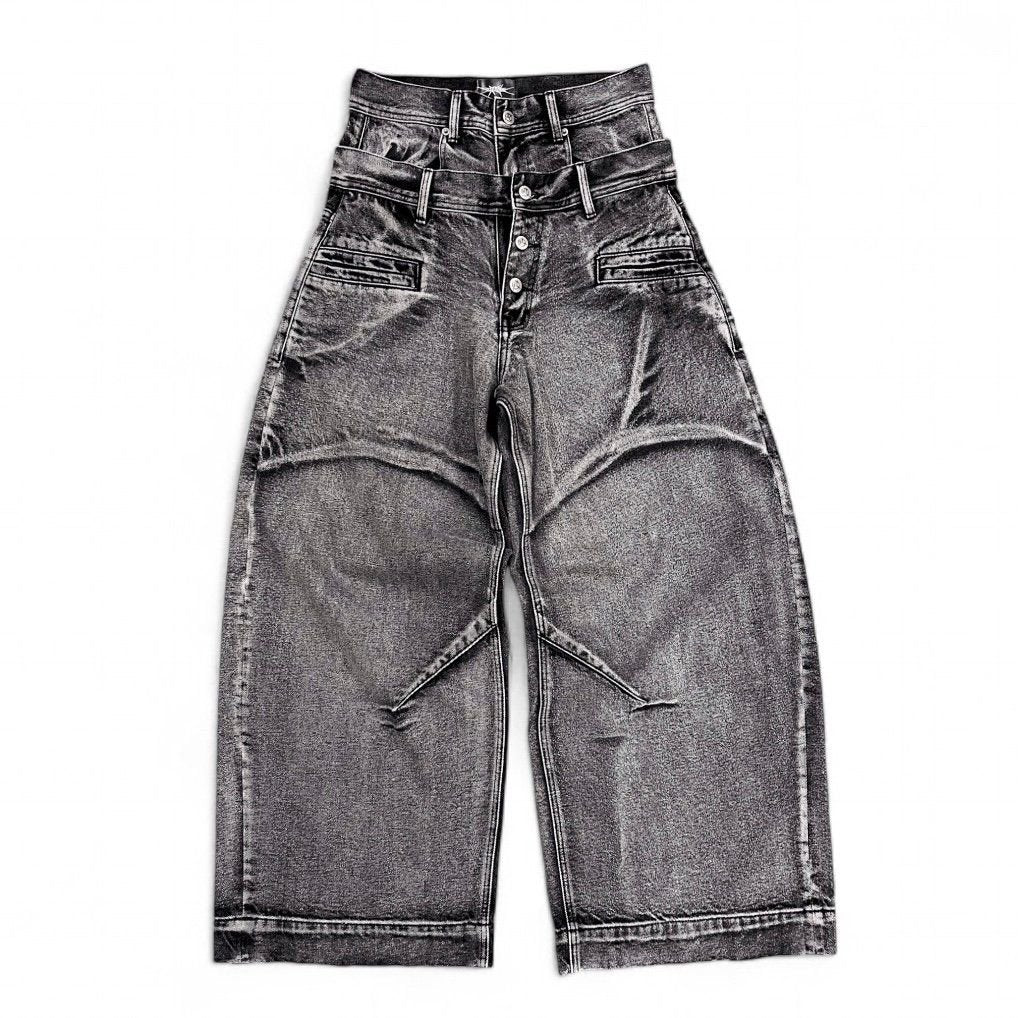 [ROIWORKSHOP] Double Waist Washed Jeans