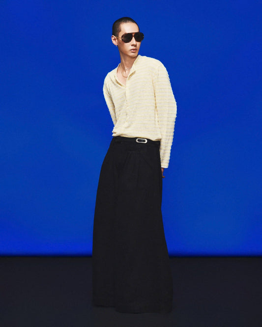 [HYPNOTISM] MULTI-PLEATED DENIM PANTS