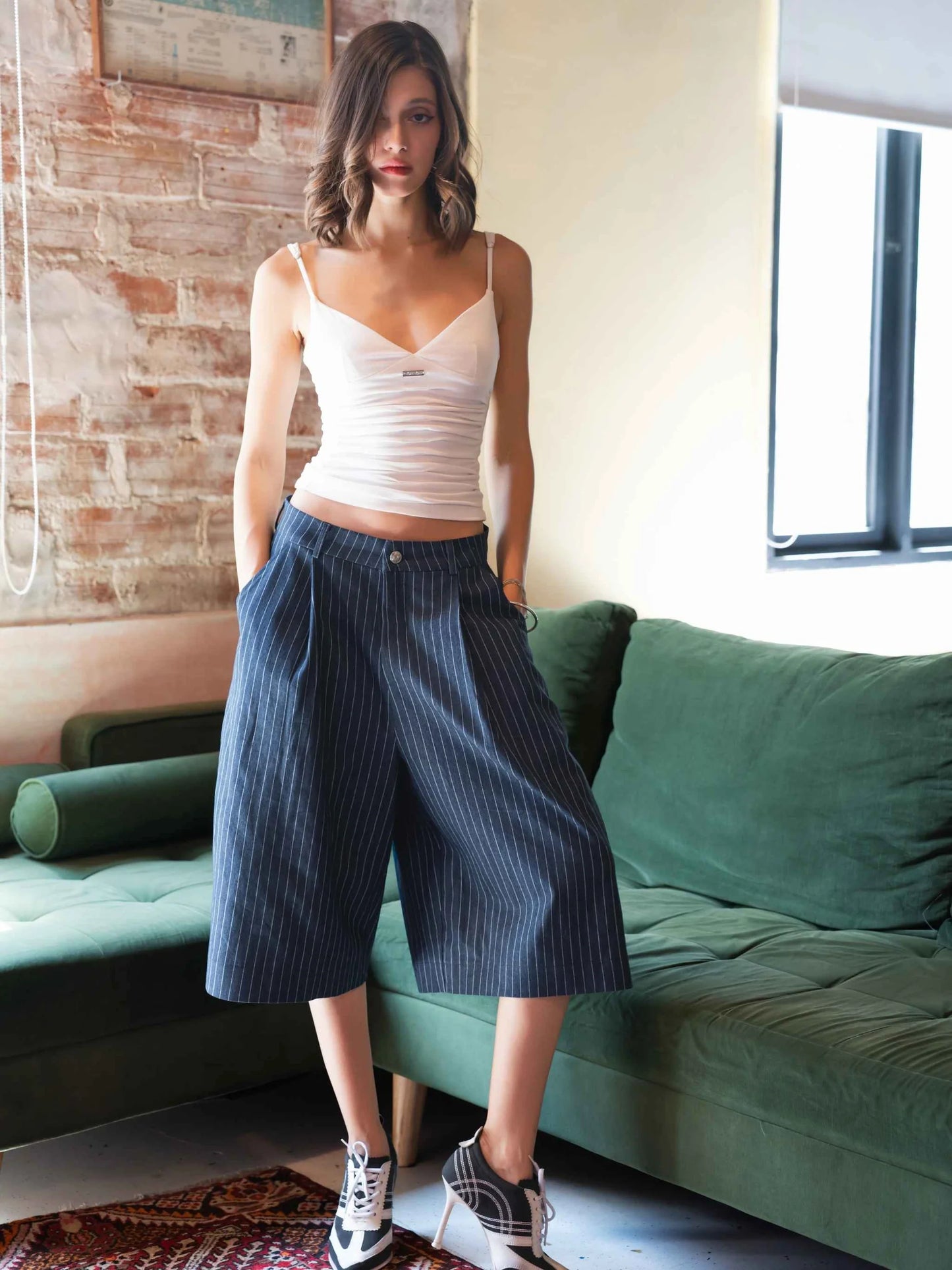 [PUSHPUSH] PINSTRIPED JORTS