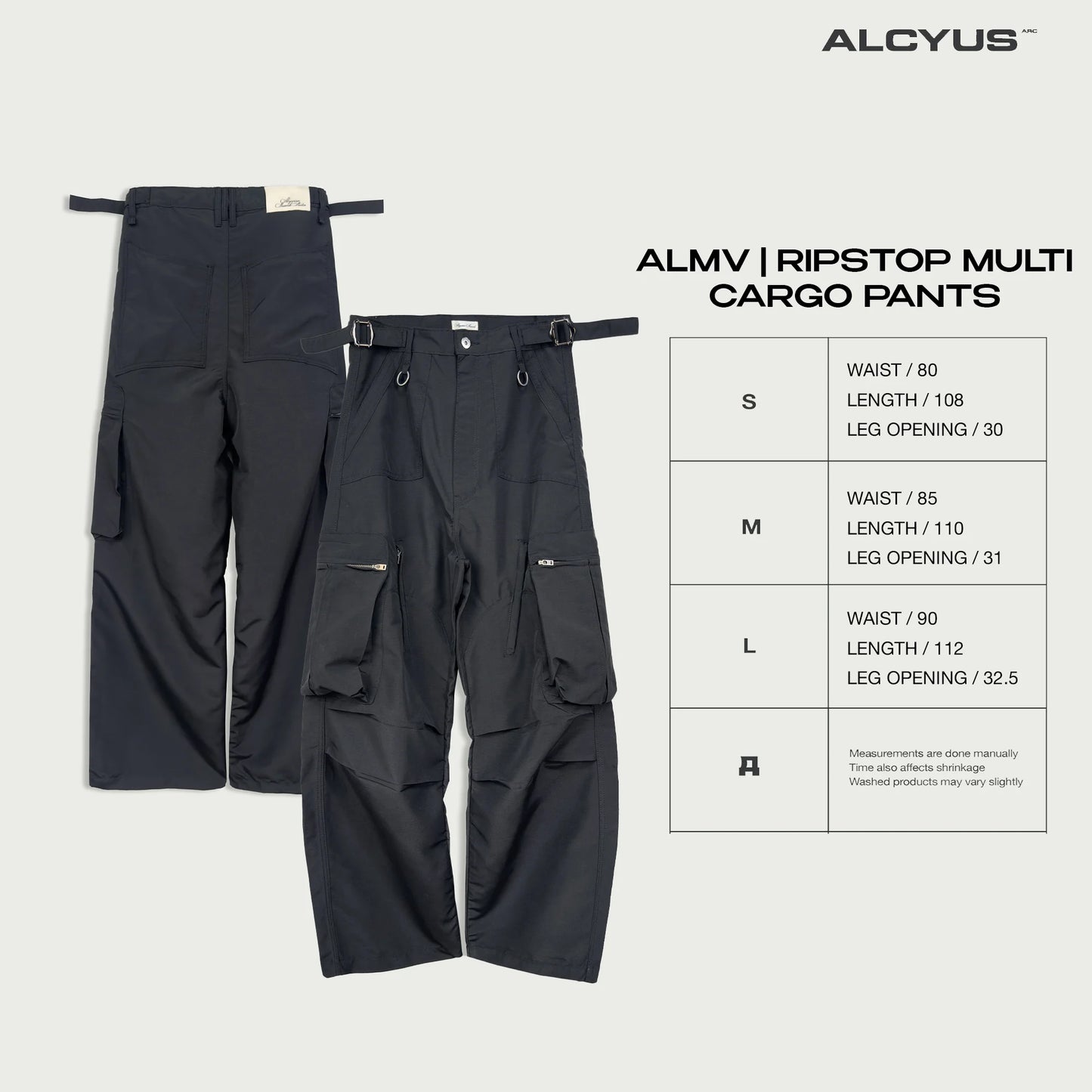 [ALCYUS] ALMV | RIPSTOP MULTI CARGO PANTS