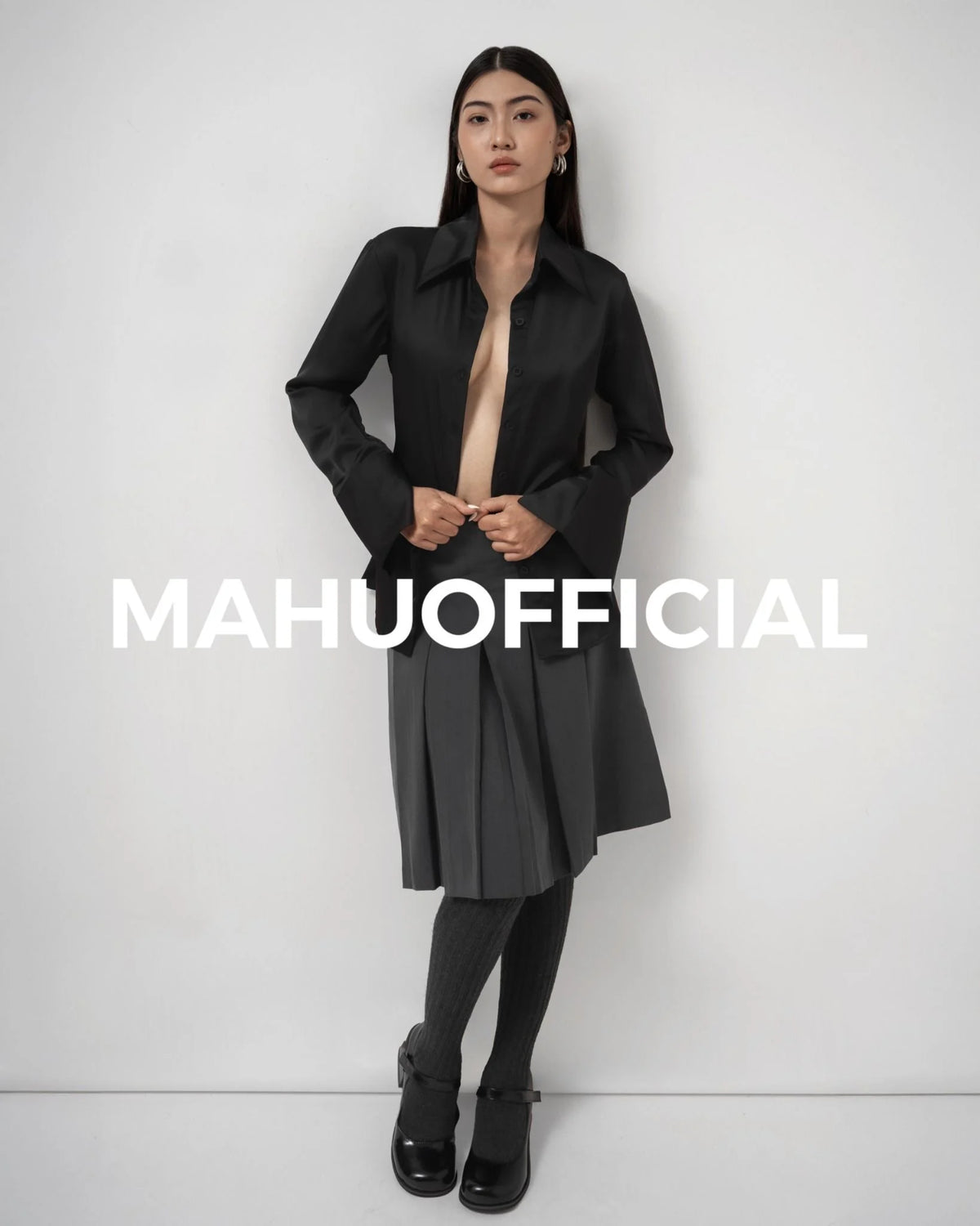 [MAHU] SILK SLIM SHIRT