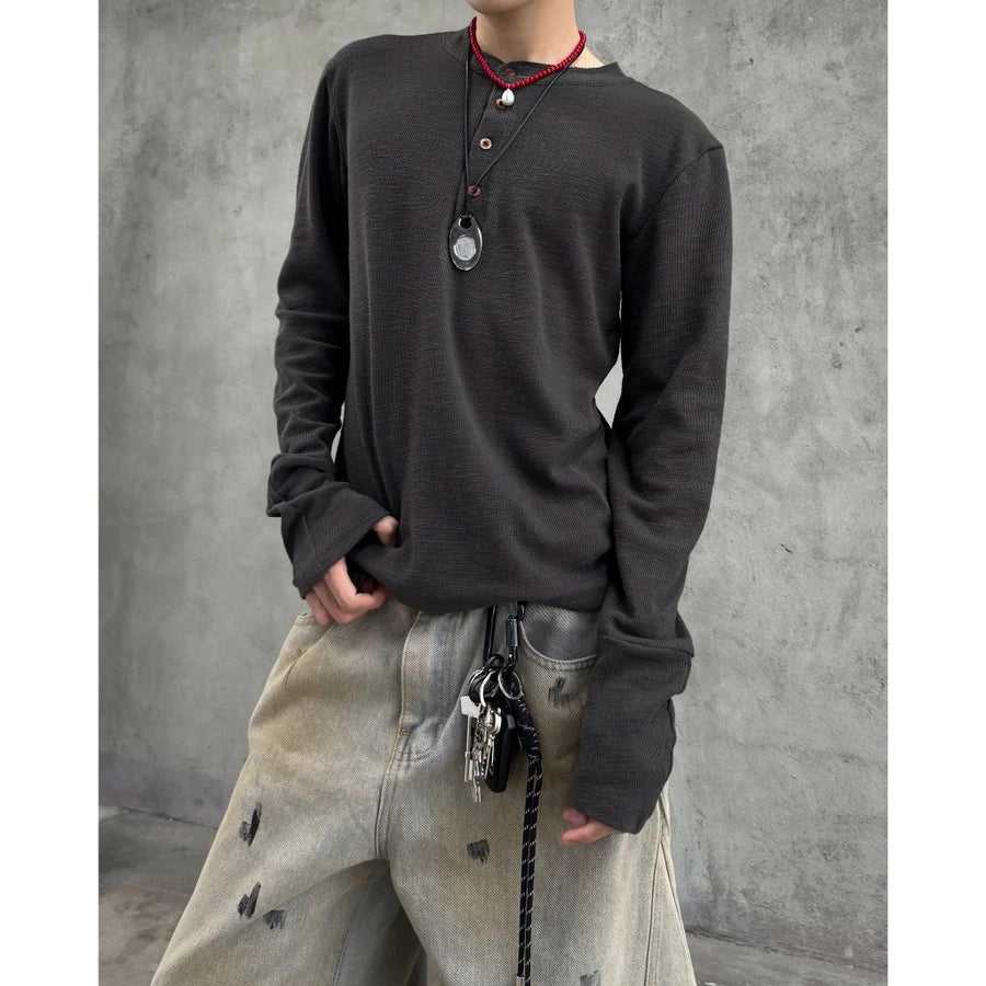 [BADCHOICES] HENLEY RAWNECK TEE